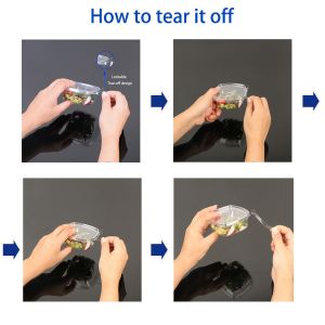 Disposable PET RPET 5oz Plastic Sauce Container Clear Hinged Tamper Proof