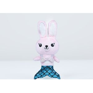 Pink Color Plush Bunny Keychain , Dressup Mermaid Stuffed Bunny Keychain