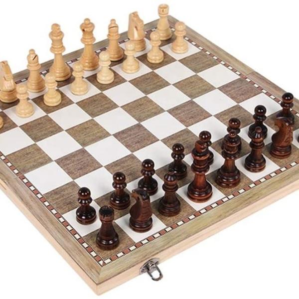 Quality 3 in 1 Chess Set Wooden International Chess Game Backgammon Checkers Chessboard Funny Board Game Puzzle Toys Gift with Portable wholesale