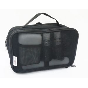 China Black Mesh Makeup Bag / Toiletry Bag / Cosmetic Bags Reusable For Men on sale