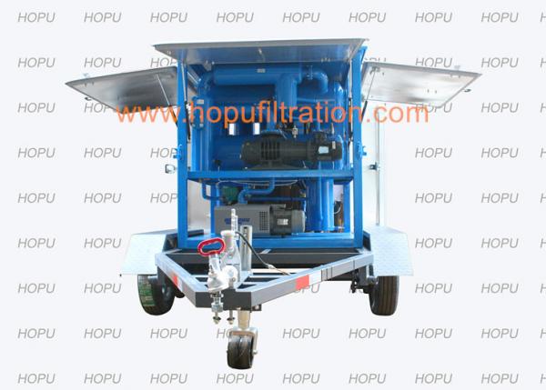 Double Stage Vacuum Transformer Oil Purifier Equipped Twin-Shaft Trailer,Insulating Oil Separator With Two Vacuum Tank