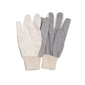 Anti-Slip C39W 10OZ PVC Dotted Work Gloves With Cotton Canvas Liner For Working