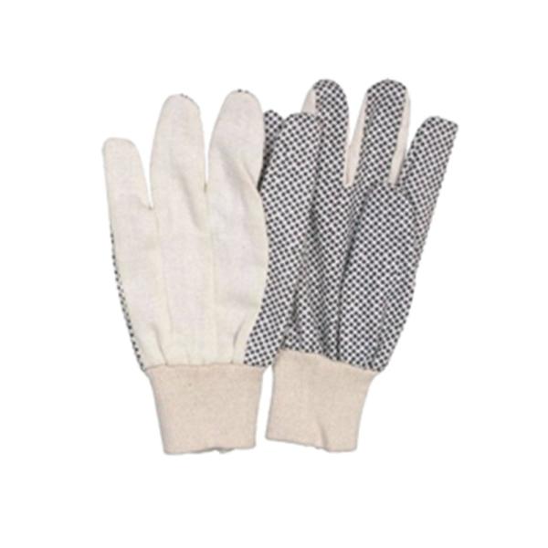Anti-Slip C39W 10OZ PVC Dotted Work Gloves With Cotton Canvas Liner For Working