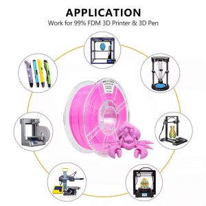 Diameter 1.75mm 3D Printer Rose Pink PETG Filament for Packing Box Size 200*200