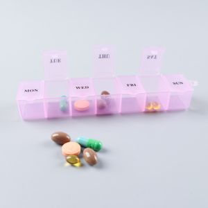 7 Grid Weekly Take Medicine Pill Box Organizer For Home And Travel Use