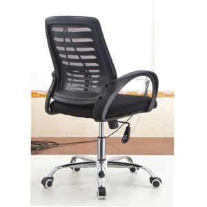 China Black Basic Desk Chair , Ergonomic Mesh Office Chair Adjustable Arms Headrest on sale