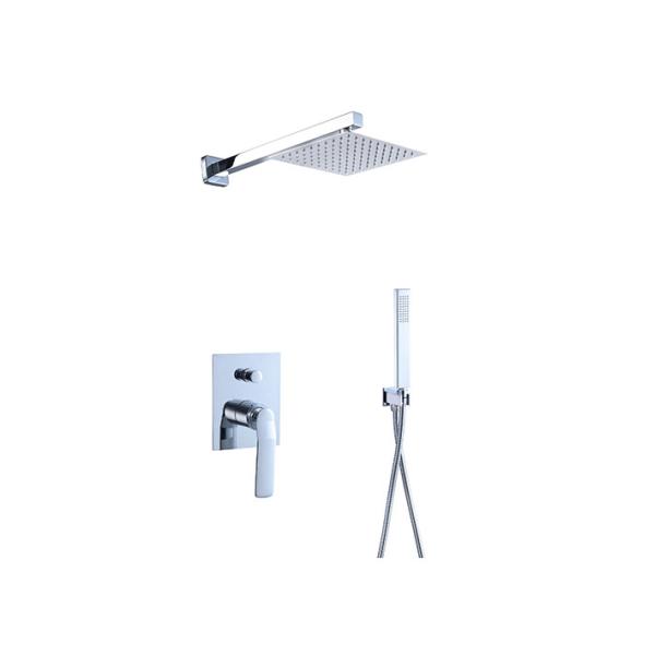 Quality Single lever concealed in-wall bath or shower mixer with diverter rainshower handshower bath chrome brass tap faucet OEM wholesale