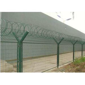 Prison Isolation Y Post Welded Razor Wire Mesh Fencing 30×60mm