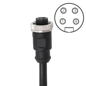 7/8"-16UN Circular 7/8" Connector With Pre Molded Cable IP67 4 Pin Female