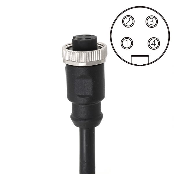 7/8"-16UN Circular 7/8" Connector With Pre Molded Cable IP67 4 Pin Female
