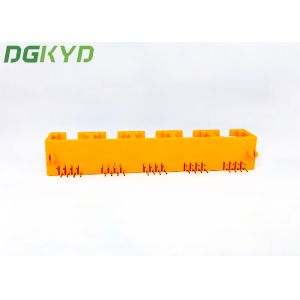 Orange Unshielded RJ45 Multi Port Connector 8 Ports 8 Pin For Ethernet Switch