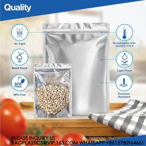 Large Mylar Bags 1 Gallon(10x14), 7x10 & 5x8, 4x6 With 1 Side Clear - (25 Pcs