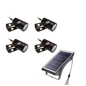 100lm/W 2700K Solar Powered Garden Lights 4 In 1 Set RGB Mode 400lm