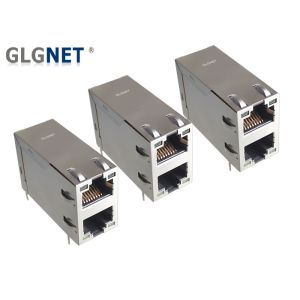 Durable 10G RJ45 Connector 4 Channels PHY With Green / Yellow Bi Color LED