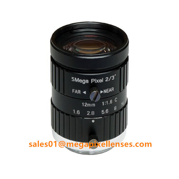 Quality 2/3" 12mm F1.6 Megapixel Manual IRIS C Mount Industrial FA Lens, 12mm 5MP machine vision industrial Lens wholesale