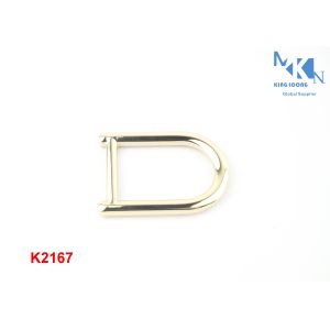 Light Gold Retangle D Ring Buckle Polished Hanging Plating For Skinny Belt