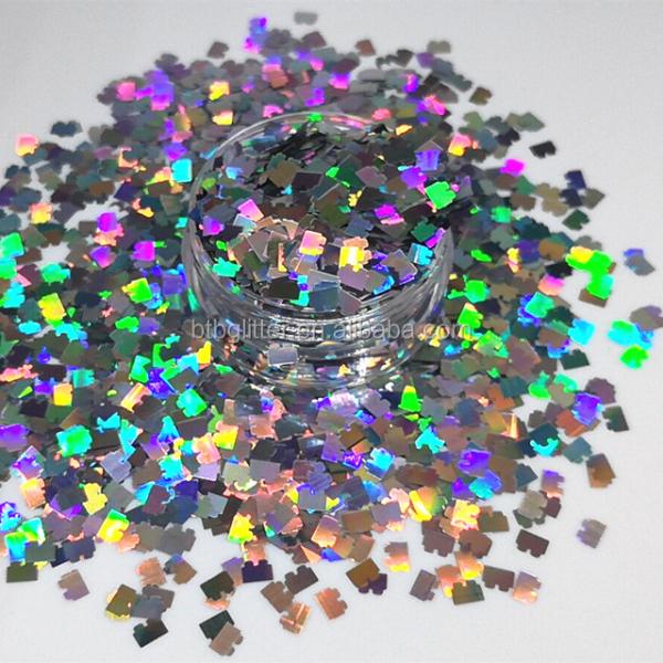 Polyester Logo Puzzle Glitter Shape The Essential Product for Other Holiday Supplies