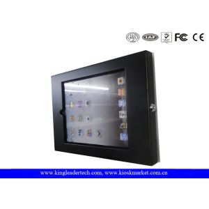 Wall Mounting Matt Black Ipad Kiosk Enclosure , Made Of Rugged Metal With Powder