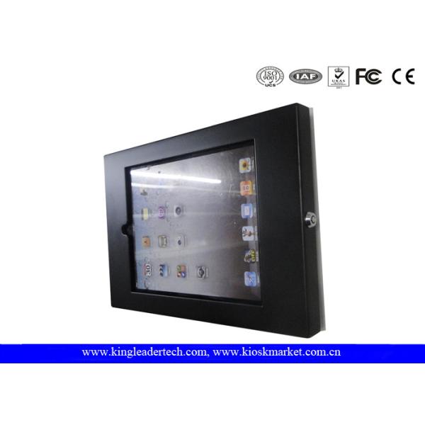Wall Mounting Matt Black Ipad Kiosk Enclosure , Made Of Rugged Metal With Powder