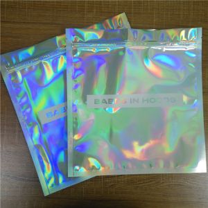 Clothes Underwear Packaging Stand Up Zipper Pouch Bags Iridescent Glitter Holographic k