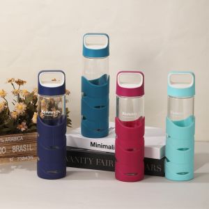 550ml Leak Proof Custom Unbreakable Glass Drinking Water Bottle Wide Mouth Glass