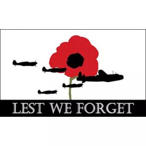 Polyester 3 X 5ft Lest We Forget Flag Pantone Color Printing For Remembrance Day