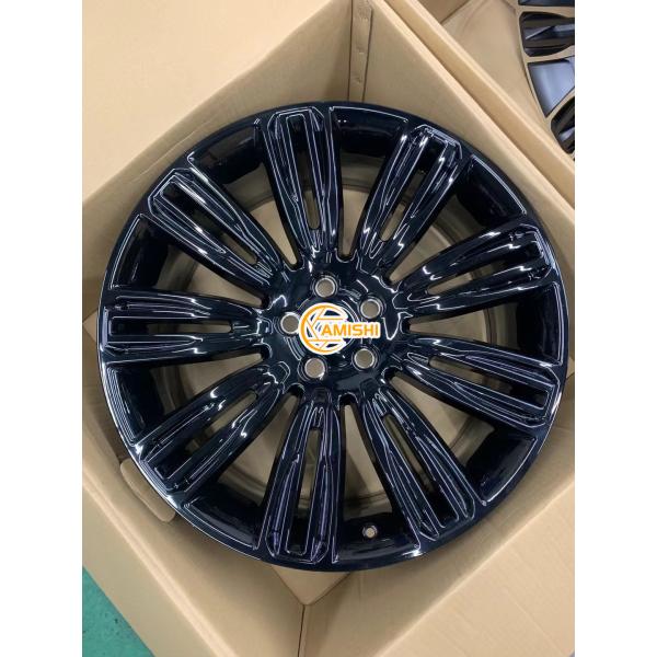 72.6 Hole Multi Spoke Alloy Wheels 9.5J 22 Inch Black Alloy Rims