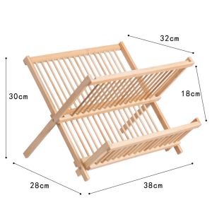 Bamboo plate Holder for Dish Rack- plate and bowl Drying rack - Bamboo Dish