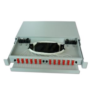 ODF 19'' 1U Sliding 48LC 24SC Fiber Optic Distribution Box