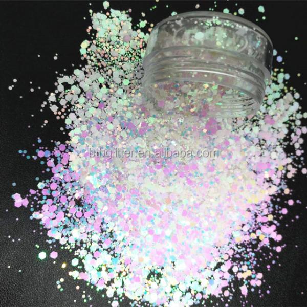 Craft Beauty Nail Art High Sparkling Iridescent Chunky Glitter 1kg Shapes Glitter Bulk for Wedding Party Event Decoration