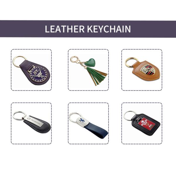 Genuine Leather Key Fob Customized Souvenir Enamel Personalised Keychain
