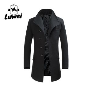 Wholesale Long Overcoat Single Windbreak Jacket Utility Trench Breasted Chaqueta