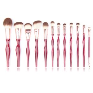 Ergonomic Design SGS Travel Cosmetic Brushes With Aluminium Ferrule