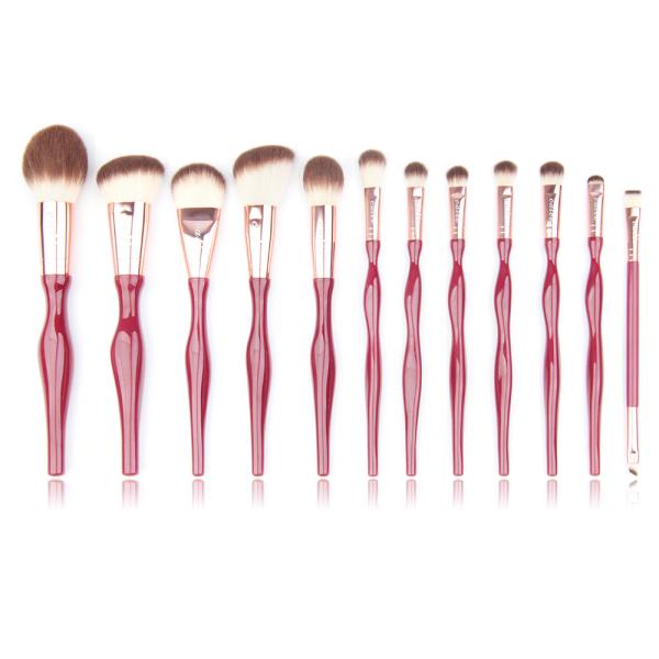 Quality Ergonomic Design SGS Travel Cosmetic Brushes With Aluminium Ferrule wholesale