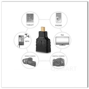 QS AD006，Micro HDMI male to HDMI female Adapter, HDMI A to D adapter
