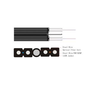 China Singlemode Fiber Optic Cable G652A1 FTTH Drop Cable Self Supporting Construction on sale