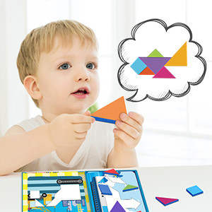 Children'S Early Education Puzzle Geometric Shape Magic Triangle Tangram