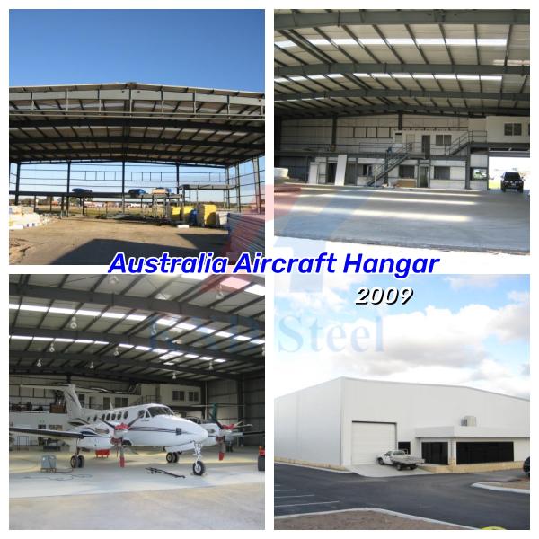 Customizable Commercial Steel Frame Building Metal Hangar Building With Sliding Door