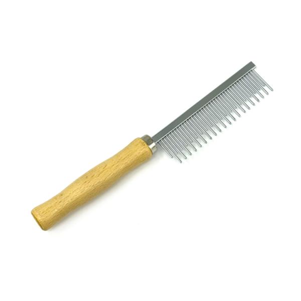 Pet Needle Comb 40PINS Double Row Wooden Handle Dog Cat Grooming Deshedding