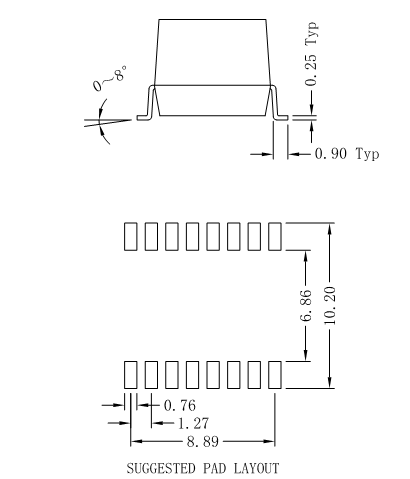 Equivalent PT61017PEL Ethernet Magnetic Transformers 10/100Base SMD