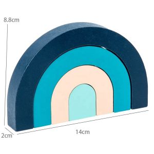 Brown 2cm INS Nordic Wooden Activity Rainbow Block Puzzles For Toddlers