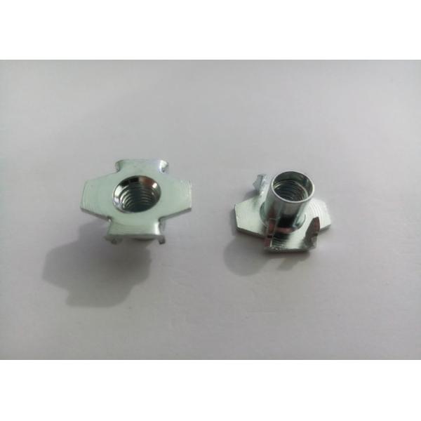 Quality Iron Shaping 4 Prong Tee Nut , T Nut Inserts Zinc Plated Corrosion Protection wholesale