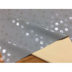 With Transparent Dot Garment Leather Fabric For Wadded Coat 0.2mm Grey Color Pu