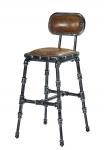 High Back Leather Bar Stools , Kitchen Upholstered Counter Height Stools Tan