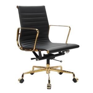 Adjustable Height Executive Office Chair with Swivel Wheels and Synthetic PU