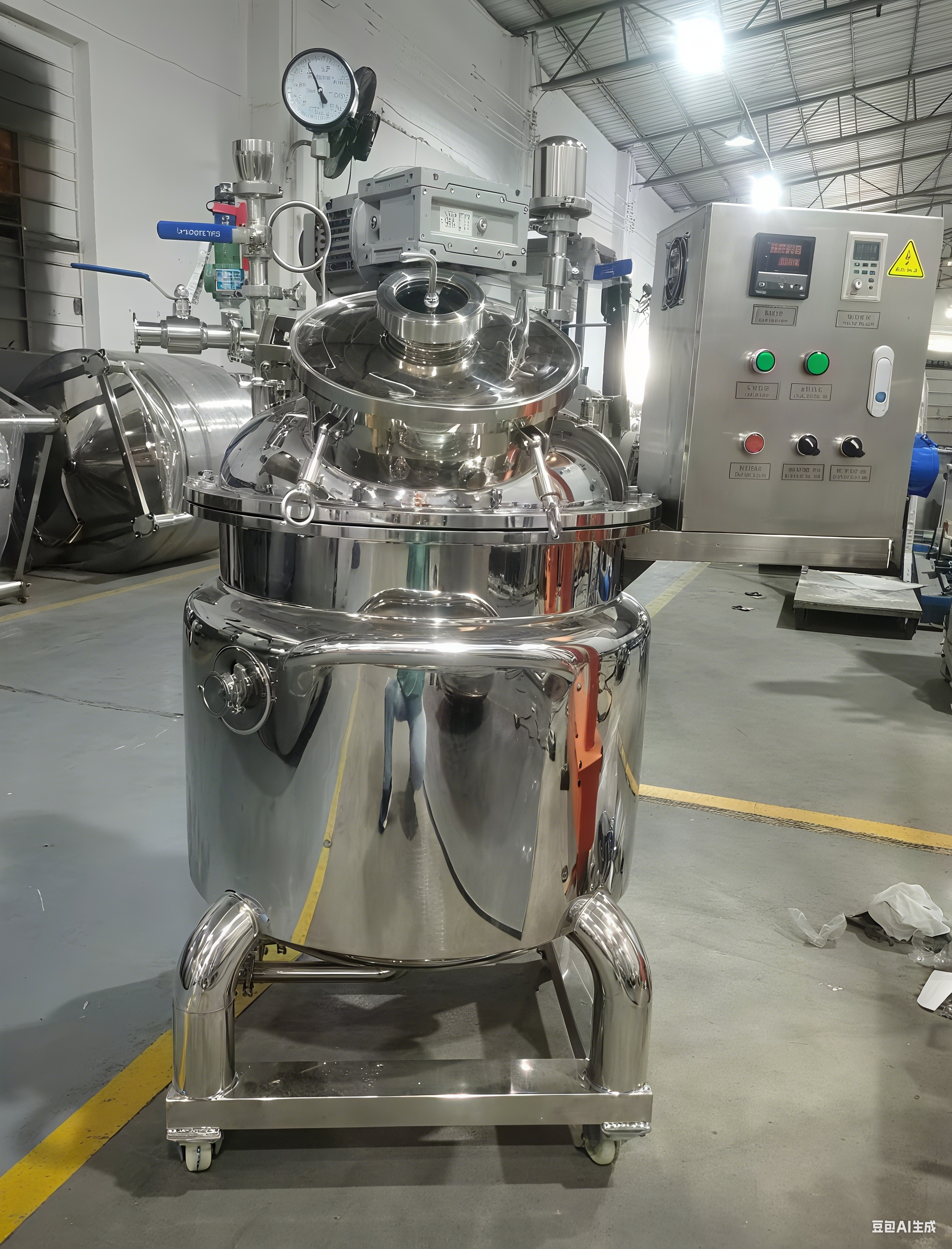 China Stainless Steel Chemical Mixing Tank Reactor Electric Heating 200L With Wheels on sale