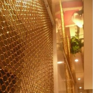 Polished Electroplated Metal Ring Mesh For Decorative Application