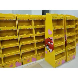 Floor Display Shelf POS for MM's Chocolate Cardboard Made with Client's Logo