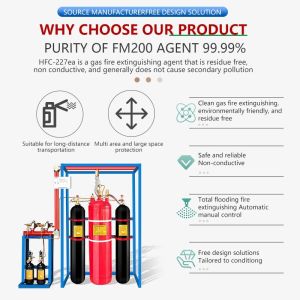 90L Hfc-227ea Hfc227ea Gas Fire Suppression System 5.3MPa FM200 Extinguisher