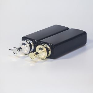 Black 580ml PETG Plastic Square Body Wash Bottles With Lotion Pump
